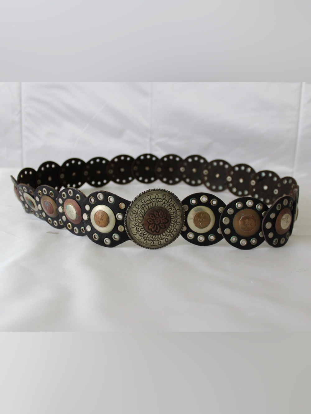 Black & Brown Concho Western Boho Statement Belt